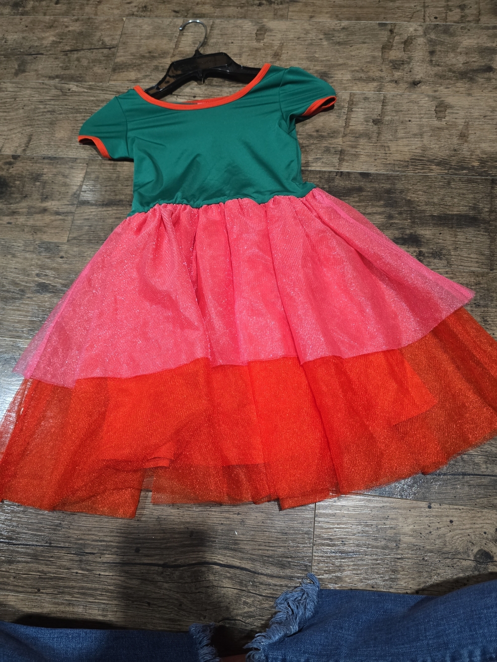 Dot Dot Smile Green Top with Orange Trim